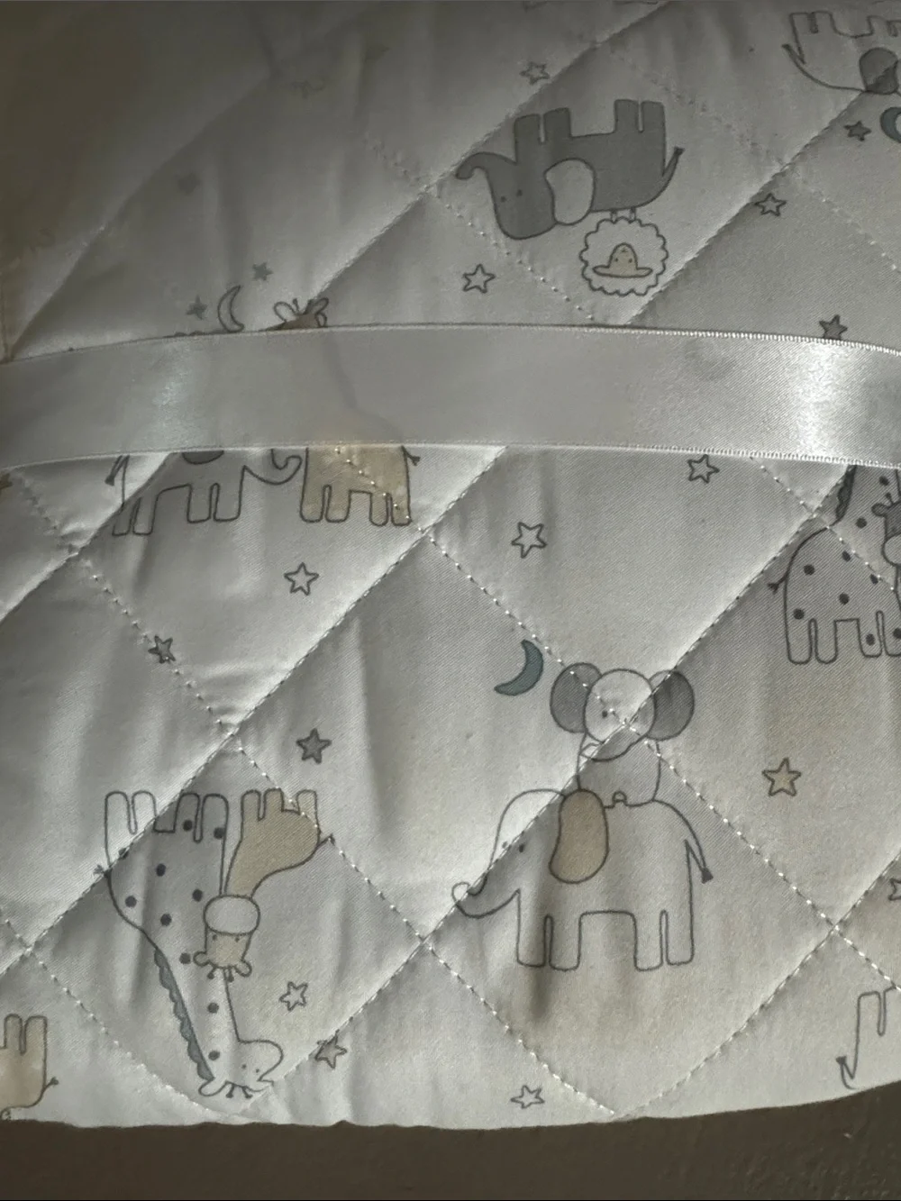 Quilted Baby Quilt - Cream & White
